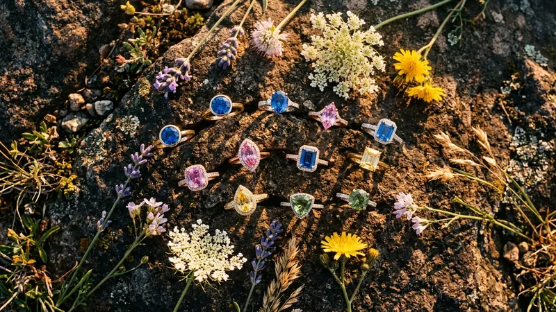Analyse de la couleur d'un saphir bleu profond